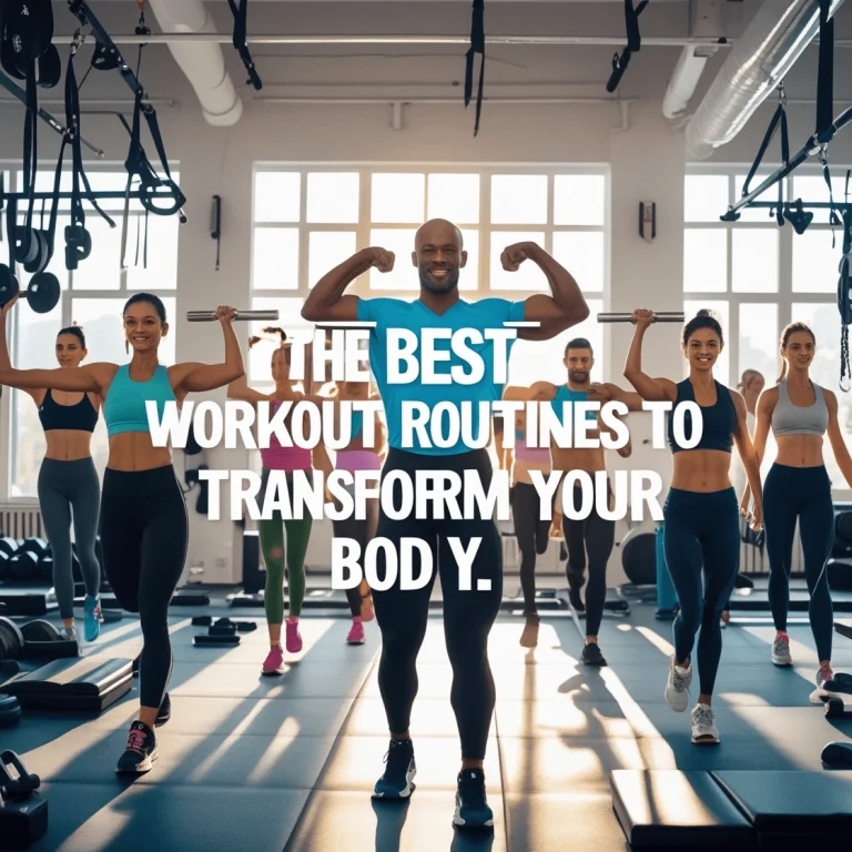 People of diverse backgrounds performing various workout routines in a modern gym with vibrant energy and determination