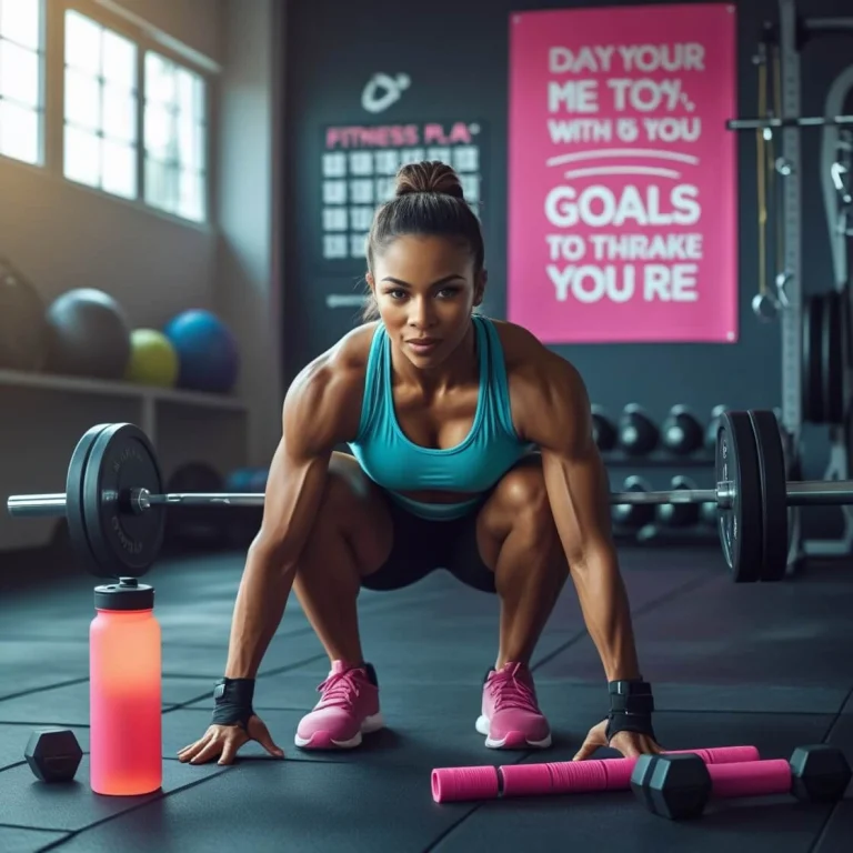 A dynamic image showcasing 5 ways to supercharge your fitness motivation, featuring goal setting, tracking progress, working out with a buddy, celebrating victories, and using a fitness tracker